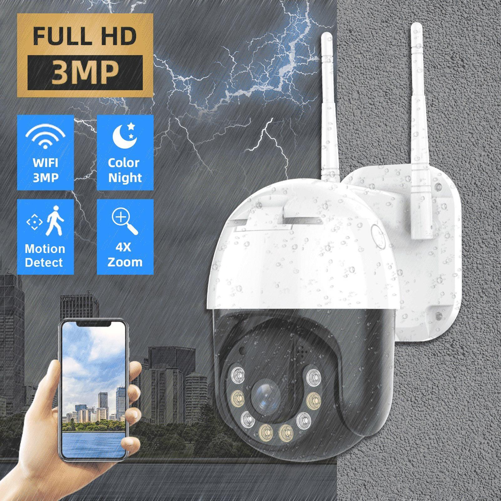 Pan/Tilt Speed 3MP PTZ Wireless IP Wifi Camera 1296P 4X US