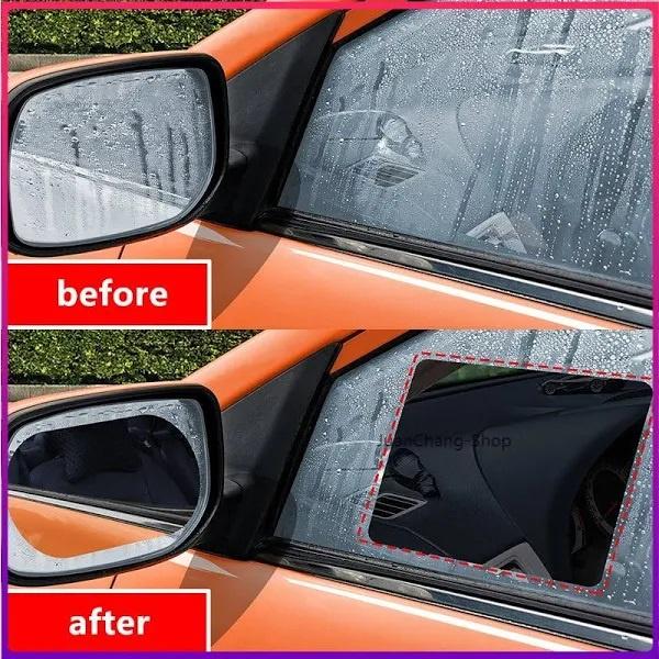 Bộ 4 miếng dán chống nước, chống xước cửa kính trước và gương chiếu hậu ô tô - giải pháp cho lái xe mùa mưa