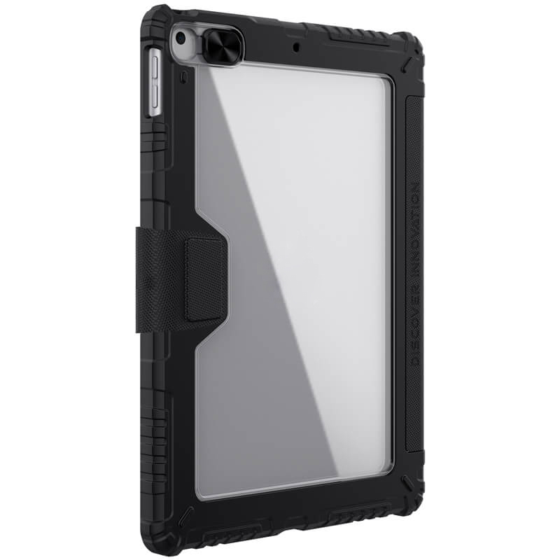 Bao da chống sốc bảo vệ camera cho iPad 10.2 (2019) / iPad 10.2 (2020) hiệu Nillkin Bumber Pro có ngăn đựng bút chống va đập, mặt lưng show Logo táo, cơ chế smartsleep, nắp bảo vệ Camera 1.1mm - hàng chính hãng