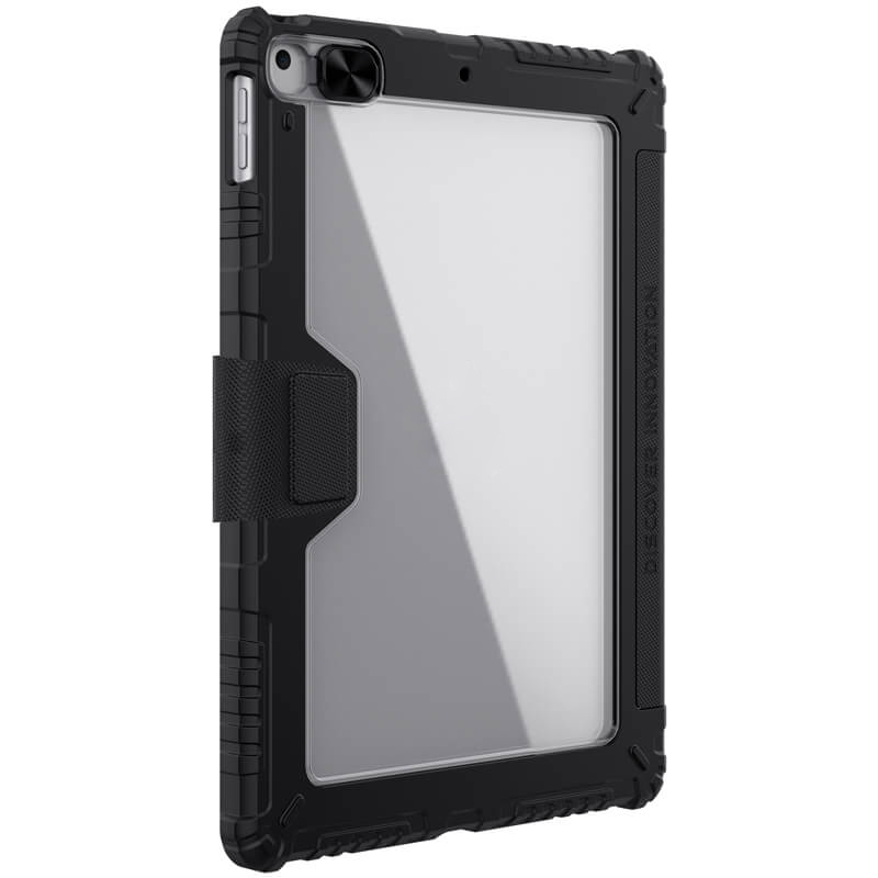 Bao da chống sốc bảo vệ camera cho iPad 10.2 / iPad 10.2 hiệu Nillkin Bumber Pro có ngăn đựng bút chống va đập, mặt lưng show Logo táo, cơ chế smartsleep, nắp bảo vệ Camera 1.1mm - hàng chính hãng