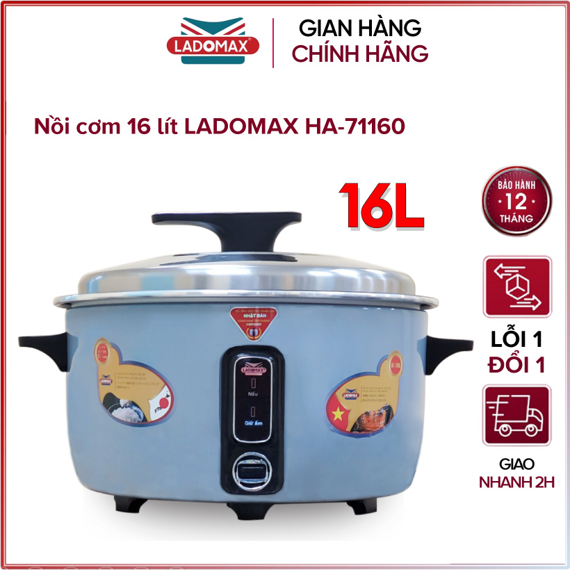 Nồi cơm điện công nghiệp nắp rời 16 lít Ladomax HA-71160 - Hàng chính hãng