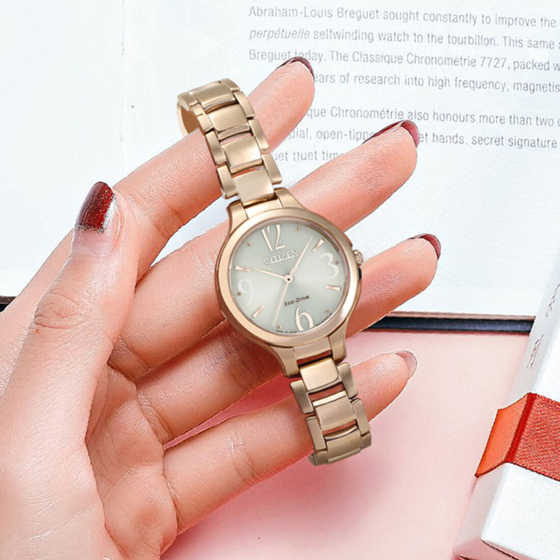Đồng Hồ Nữ Citizen Dây Thép Không Gỉ EP5992-54P - Mặt Vàng