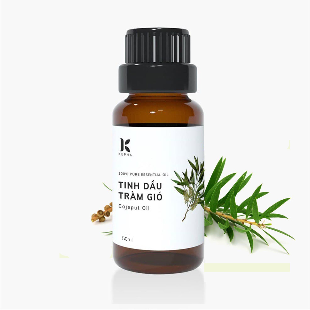 Tinh Dầu Tràm Gió Cajeput Leaf Oil Kepha Nguyên Chất (50ml), Tốt Cho Bé Sơ Sinh, Tránh Gió, Giúp Giữ Ấm Cơ Thể Bé, Xua Đuổi Muỗi, Côn Trùng 