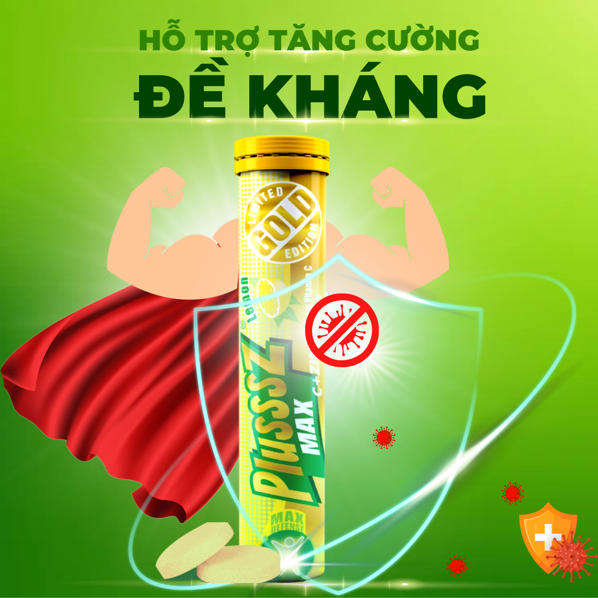 {COMBO2TUYP}Viên sủi Plusssz Max Vitamin C & ZinC vị chanh không đường bổ sung vitamin C và kẽm dạng hòa tan, dễ hấp thu hỗ trợ đề kháng, vững vàng sức khỏe (Tuýp 20 viên sủi)