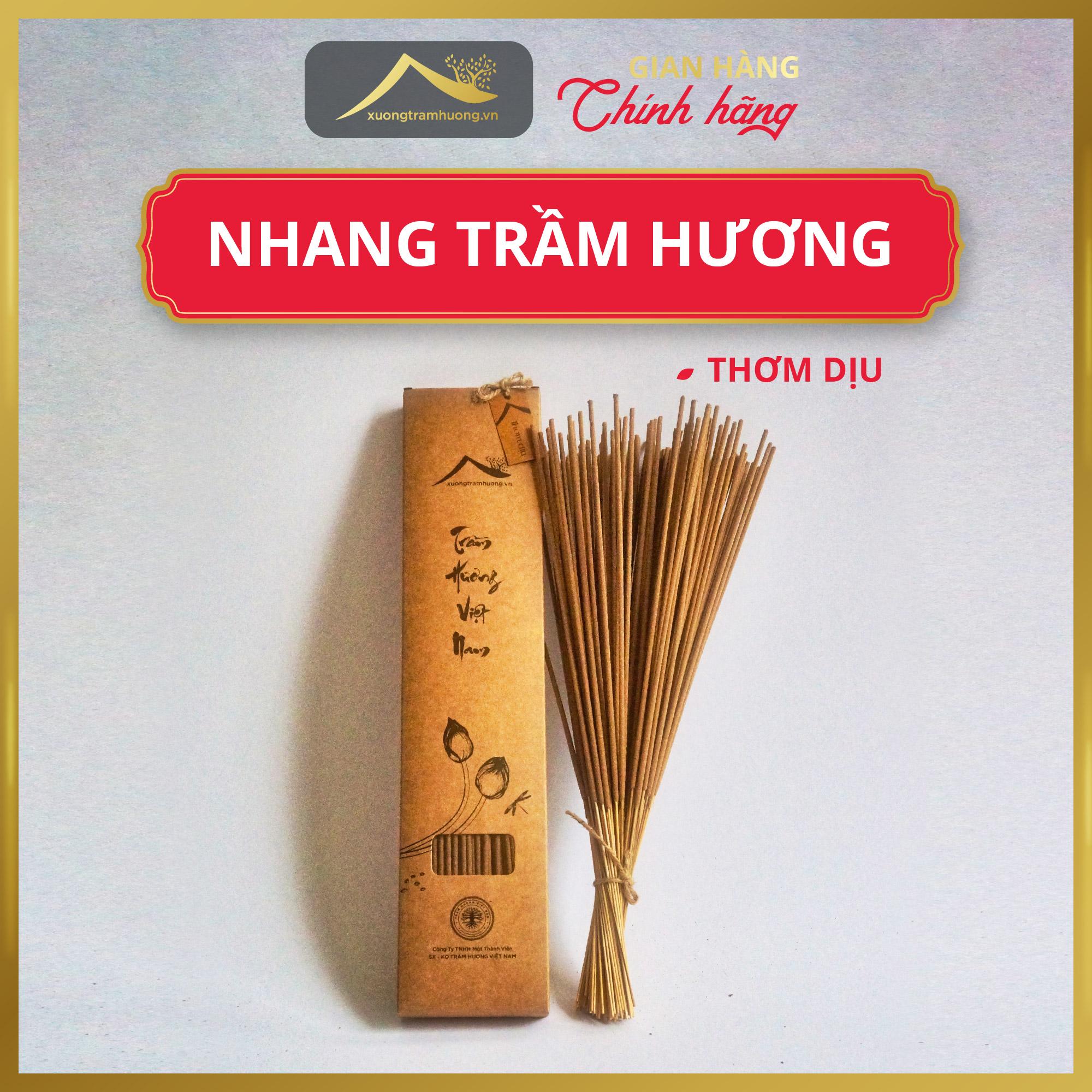 Nhang Trầm Hương Sạch Xưởng Trầm Hương Thơm Dịu/ Vừa/ Đậm Hộp 100 Cây Xông Nhà Tẩy Uế - 40cm