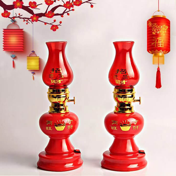 Đèn thờ dùng pin tiểu AA để bàn, đèn cầy đèn thờ cúng phật, đèn thờ thần tài ông địa