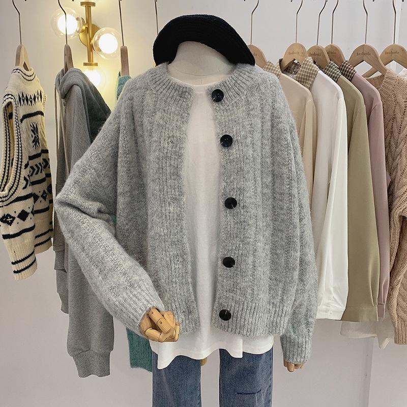 Hàng Sẵn_ Áo khoác len cardigan form rộng dáng ngắn Hadu shop