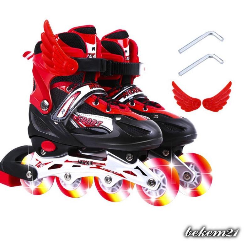 Giày Trượt Patin cao cấp 2901 có đèn 4 màu Màu xanh, màu đỏ, màu đen, màu hồng bánh xe phát sáng