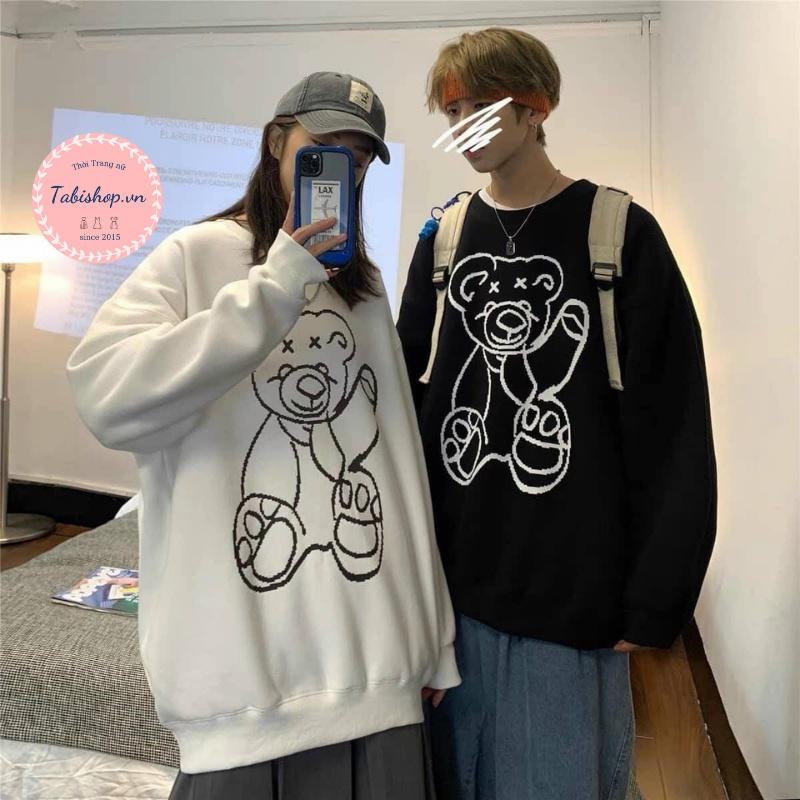 Áo sweater nam nữ in hình gấu lớn Tabishop Áo hoodie nỉ unisex form rộng hàng cao cấp siêu hotrend