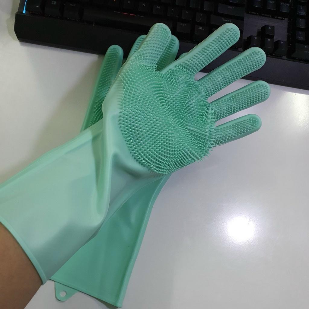 Găng Tay Silicon Rửa Bát Tạo Bọt