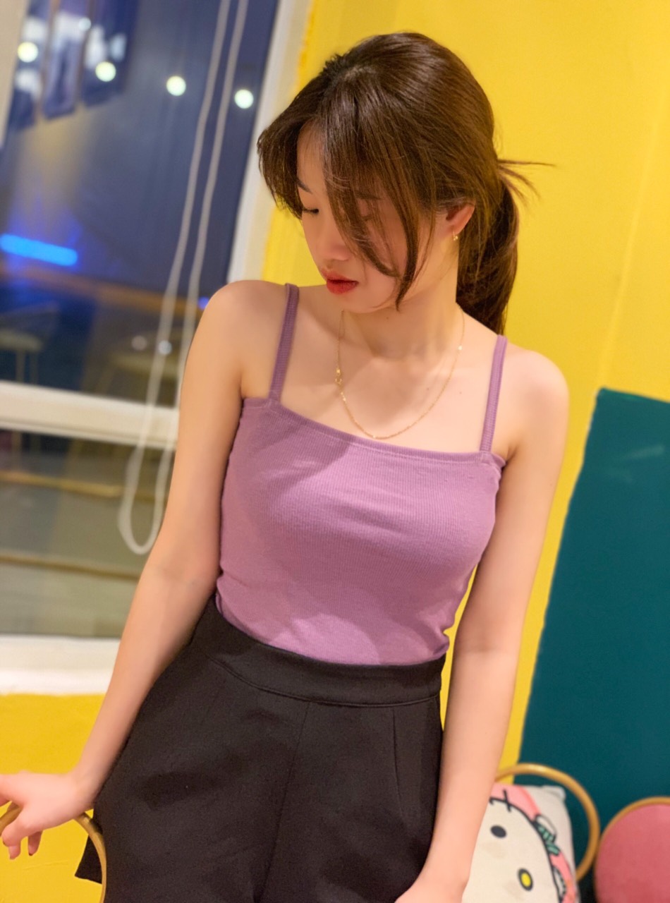 Áo hai dây ALALA dáng ôm không đệm vải cotton co giãn tốt 2 dây nữ thoáng mát