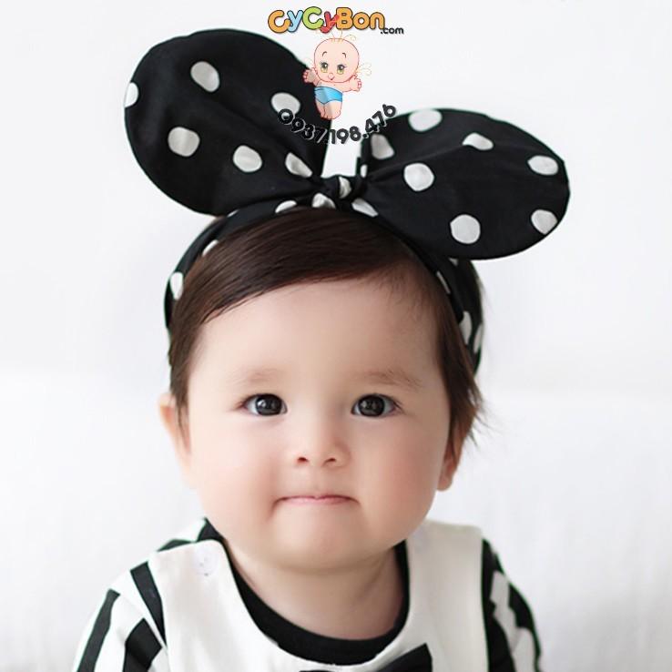 Băng Đô Tai Chuột Mickey Chấm Bi Cho Bé