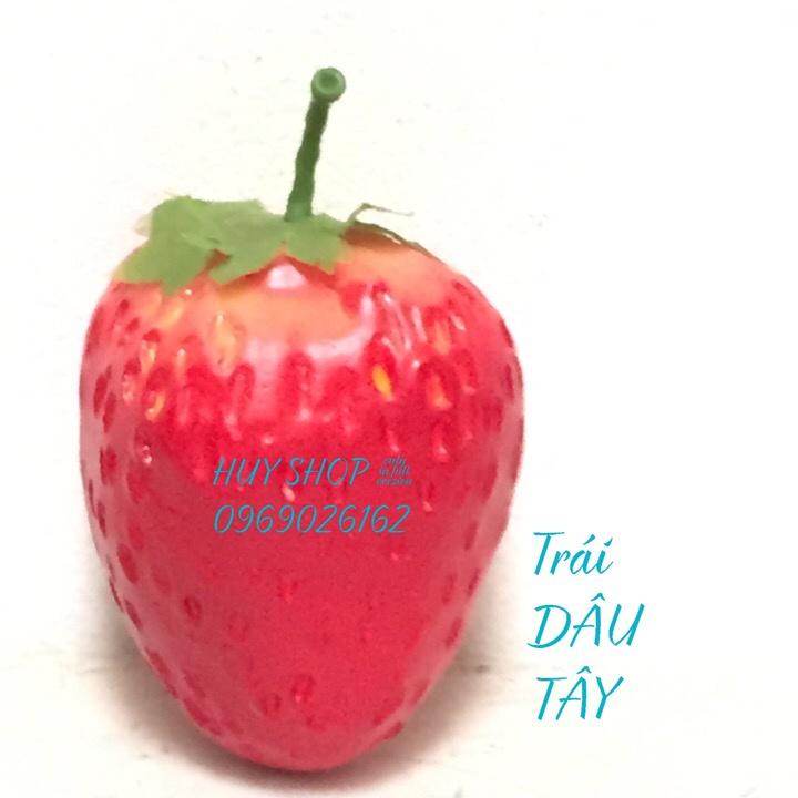 1 Trái DÂU TÂY nhân tạo - Trái Cây giả