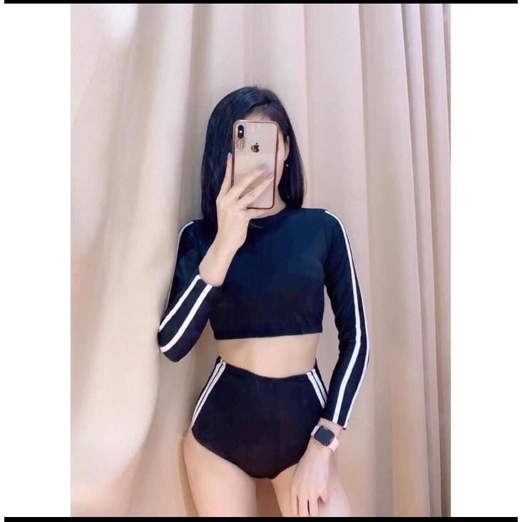 Bikini đồ bơi đi biển hai mảnh thể thao tay dài quần cạp cao che bụng VATIXA BKN50