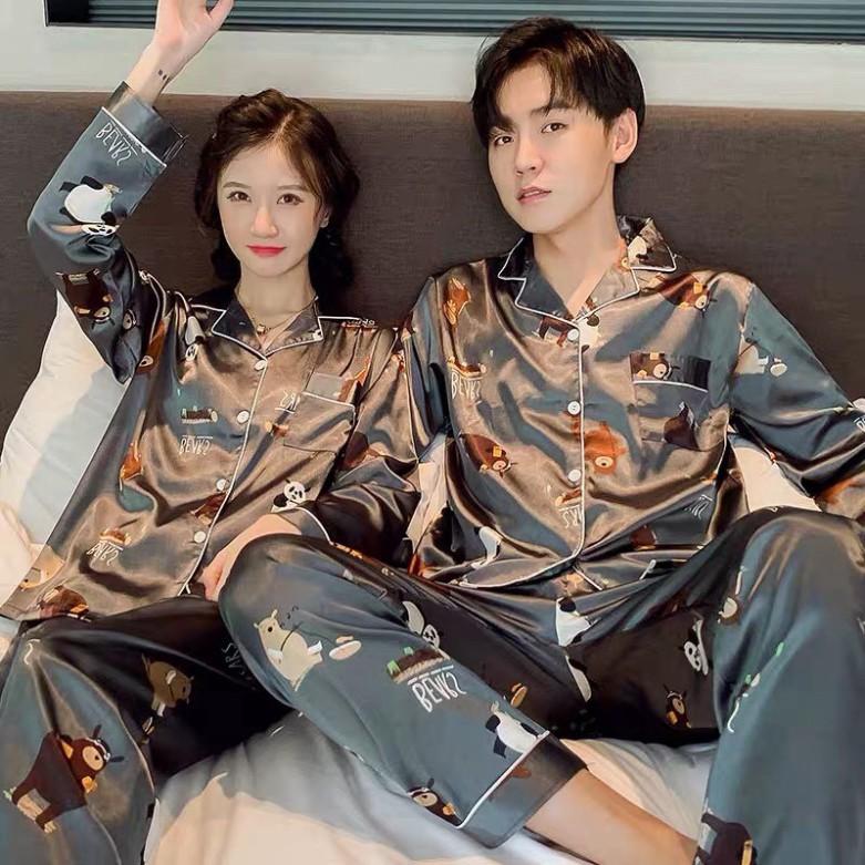 Đồ bộ Pijama nam nữ - Đồ mặc đôi nam nữ - Đồ mặc nhà chất lụa siêu mềm (Hàng có sẵn)