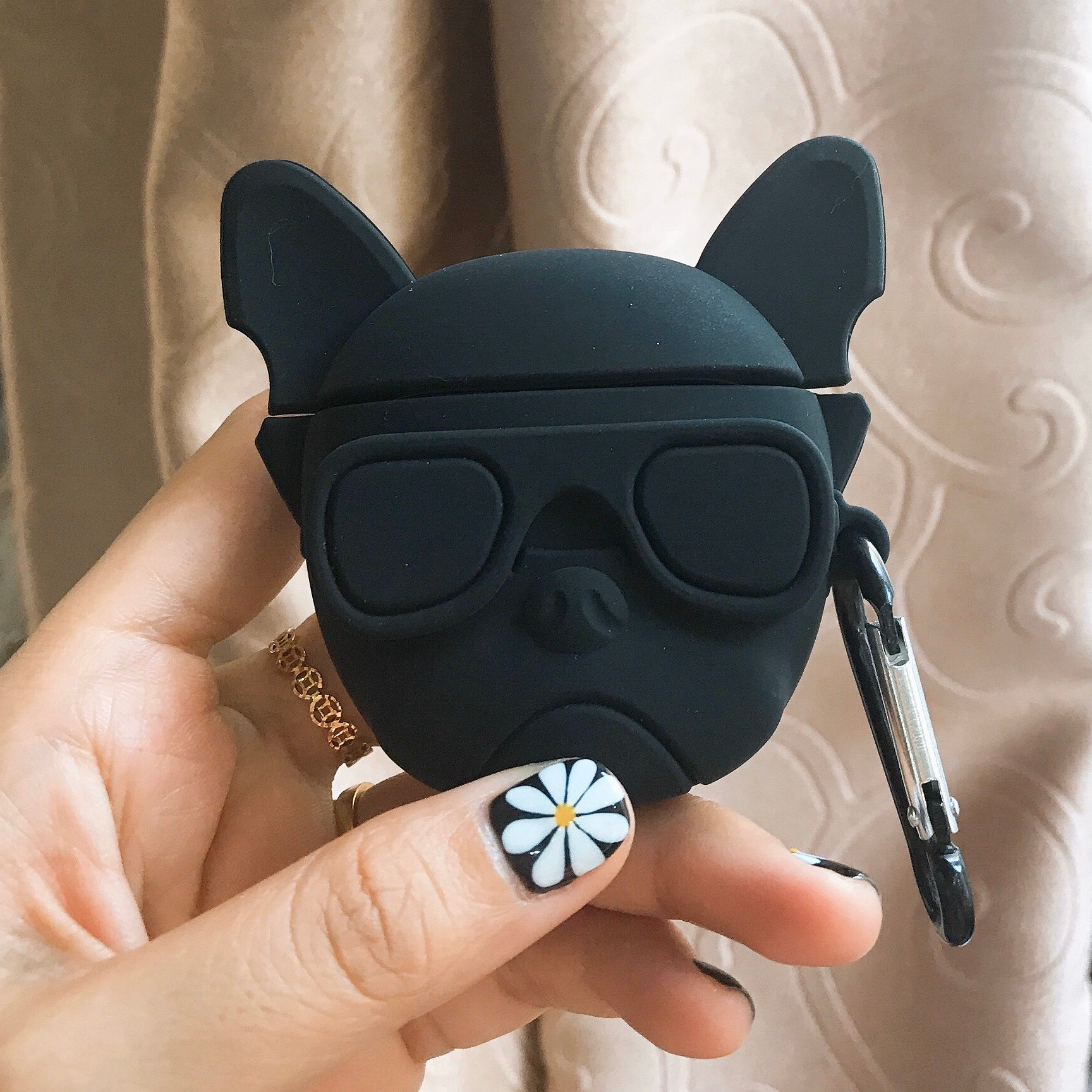Bao Case Silicon Cho Tai Nghe Apple AirPods 1 / AirPods 2 - Hình Black Dog