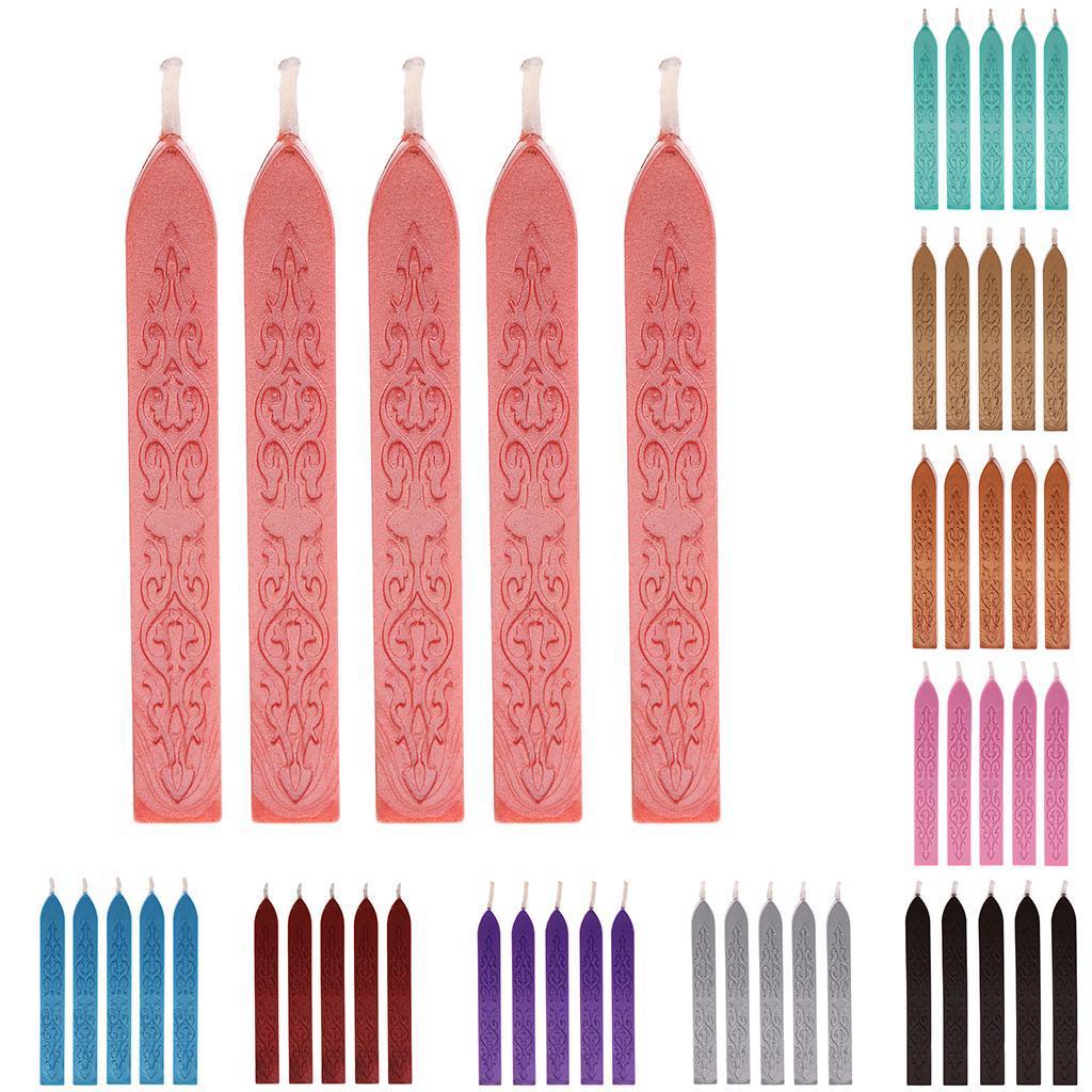5 Pack Antique Sealing Wax Sticks with Wick for Postage Letter Envelope