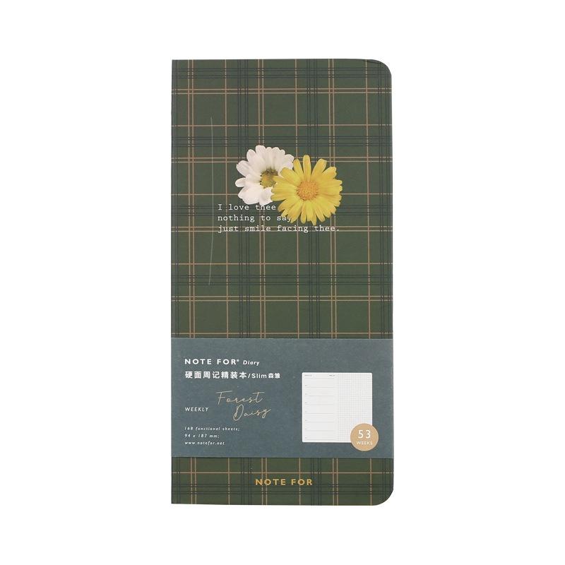 Sổ Tay Planner Slim Thương Hiệu NOTE FOR Bìa Caro Nhiều Màu 168 Trang