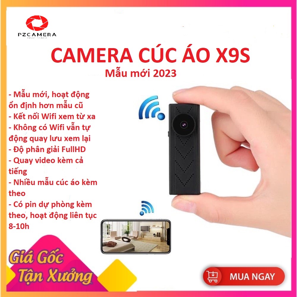 Camera Mini Giám Sát Hình Cúc Áo, xem từ xa, bảo hành 12 tháng