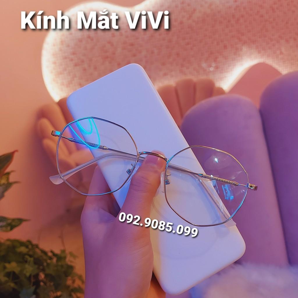 Gọng kính cận lục giác hàn quốc - KÍNH MẮT VIVI - Chất gọng kim loại - Nhận cắt : cận - viễn- loạn