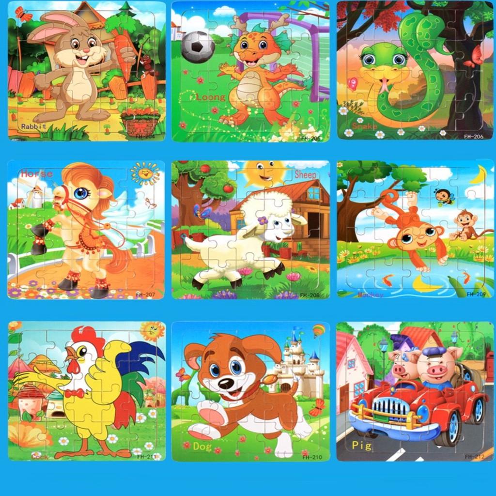 ĐỒ CHƠI XẾP HÌNH GỖ PUZZLE 16, 20 MIẾNG CHO BÉ LOẠI ĐẸP