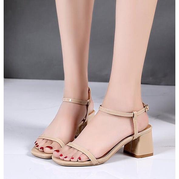 Giày Sandal Nữ 5 Phân Giày Cao Gót Siêu Hot, Dây Chéo Xinh Xắn, Mũi Vuông Thời Thượng, Bật Lên Cá Tính 021