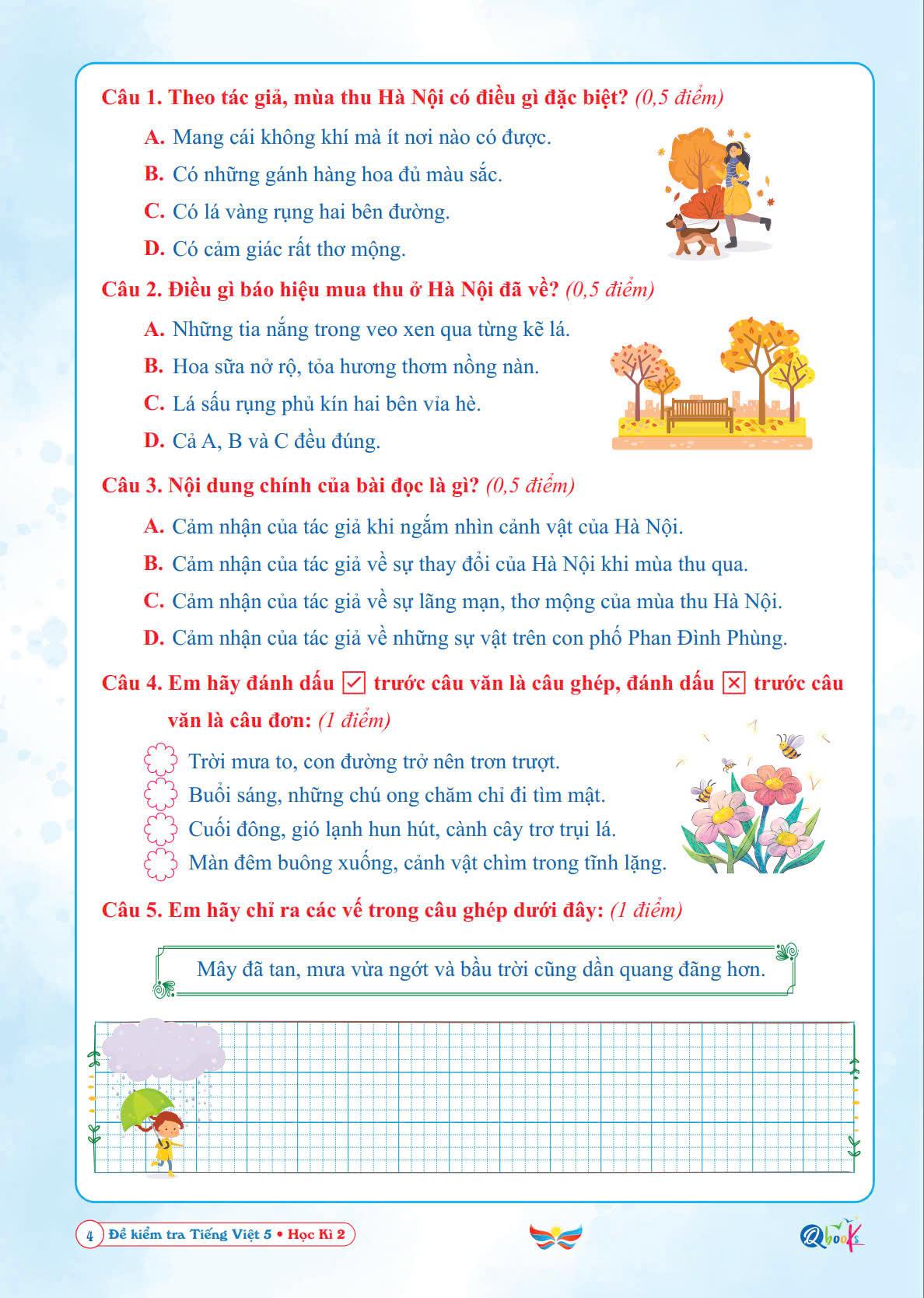 Đề kiểm tra TIẾNG VIỆT 5 Học kì 2 - Cánh Diều - Bản Quyền