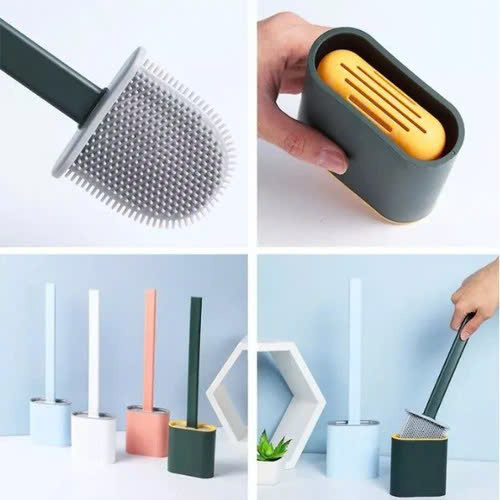 Cọ Vệ Sinh Toilet Bằng Silicon Siêu Sạch Kèm Hộp Đựng