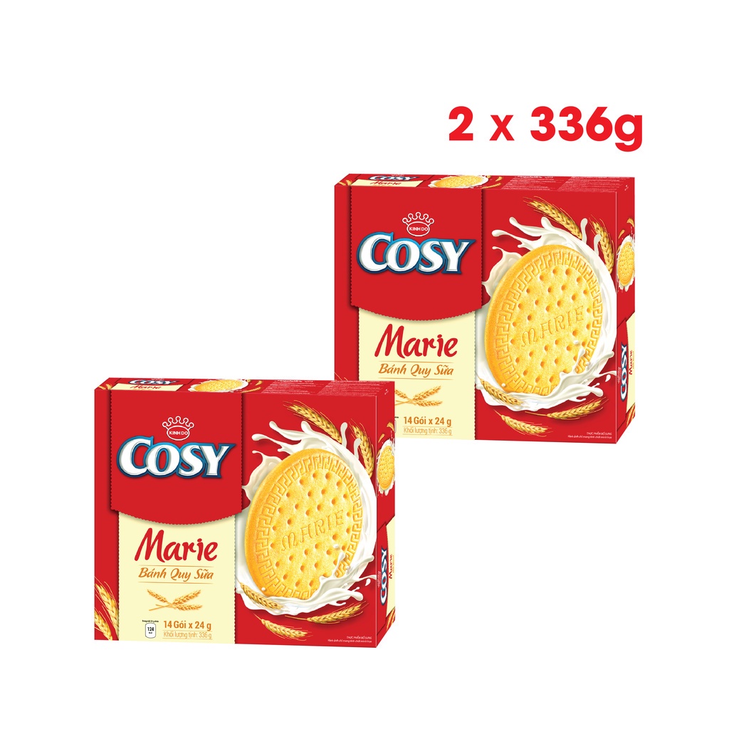 Combo 2 hộp Bánh quy sữa COSY Marie, hộp 336g