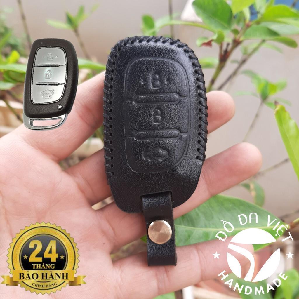 Bao Da Chìa Khóa HYUNDAI I10 2014-2023, Elantra, Tucson, i20 smk. Da bò thật. BH 2 năm