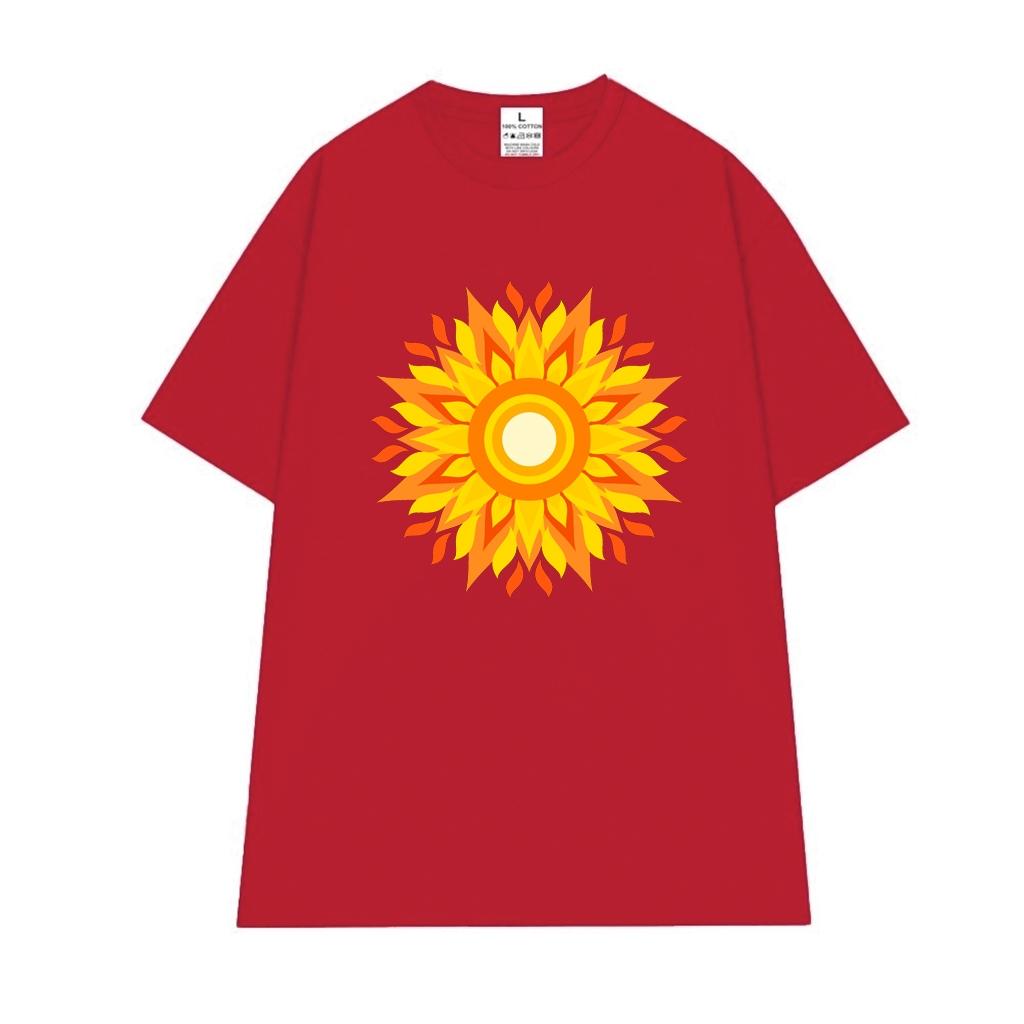 Cao cấp - Áo thun oversize hình hoa Mandala sắc vàng rực rỡ Mandala shirt BND537