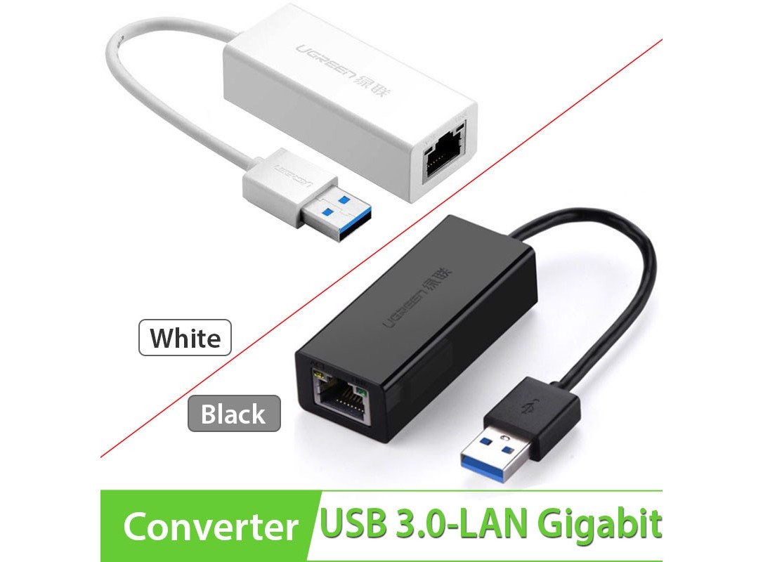 Cáp chuyển USB 3.0 to Lan hỗ trợ 10/100/1000 Mbps Ugreen UG-20256 - Hàng chính hãng