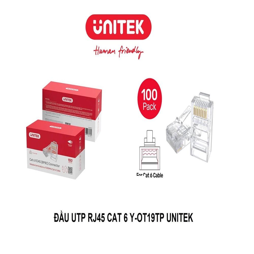 Hạt Mạng Cat6 RJ45 THương Hiệu Unitek Hàng Chính Hãng | Tốc độ đường Truyền 1000 Mbps | Bảo Hành 12 Tháng | Nguyên Hộp 100 đầu Bấm