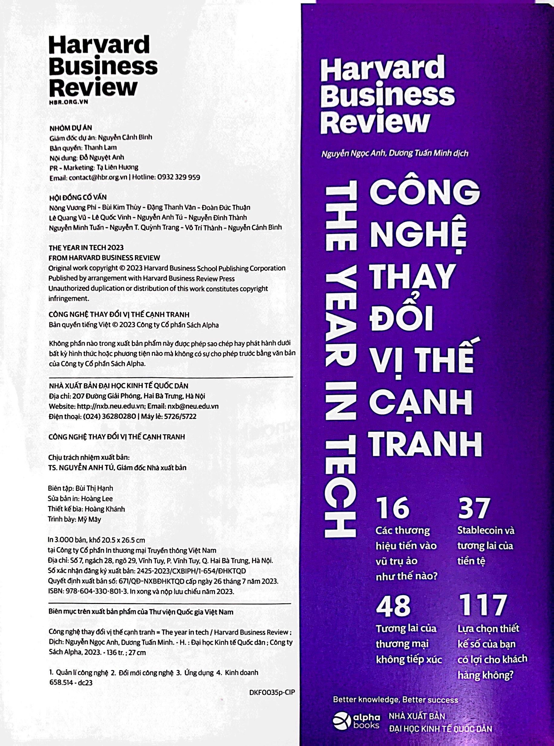 HBR - The Year In Tech - Công Nghệ Thay Đổi Vị Thế Cạnh Tranh