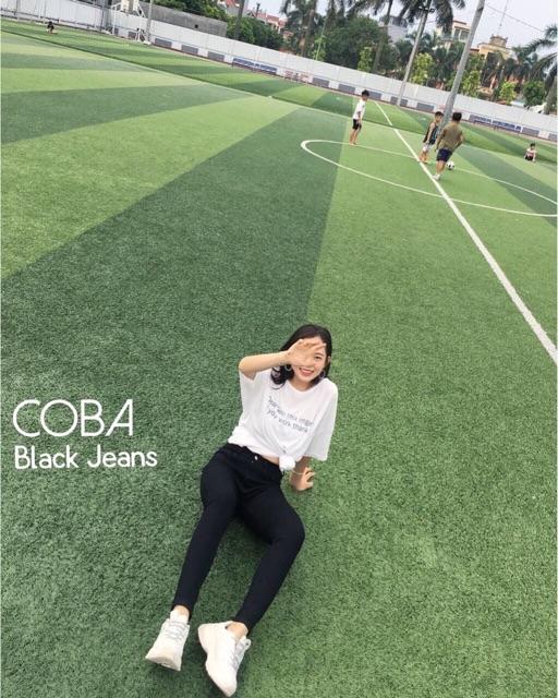 Quần jean nữ đen trơn cao cấp