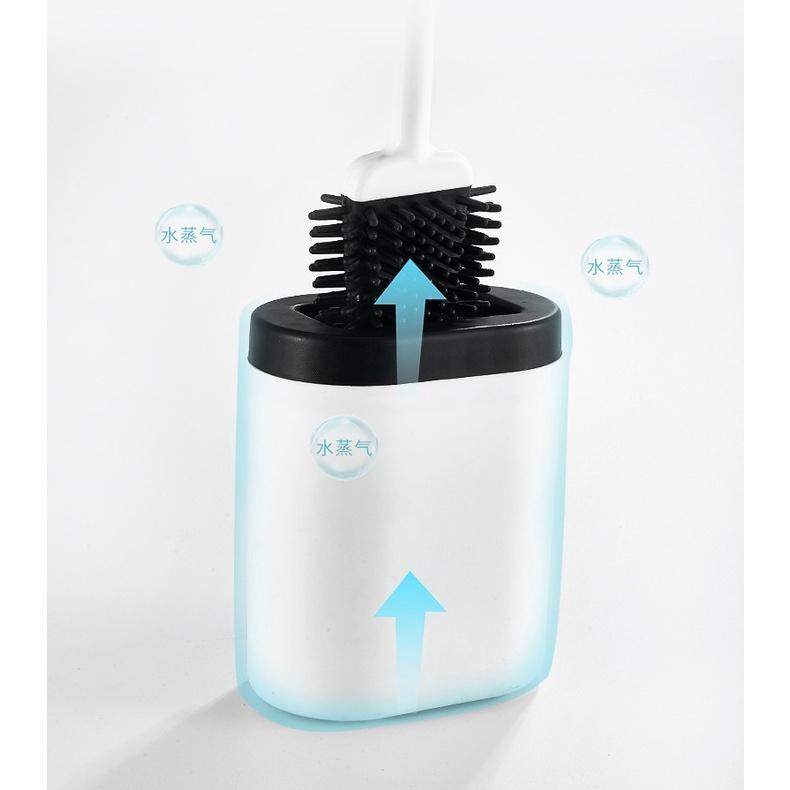 Cọ toilet silicon có ống cắm, sạch sẽ dễ vệ sinh