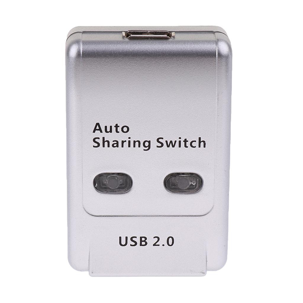 2 Ports USB 2.0 Auto Sharing Switch HUB Selector for Printer/HDD/Flash Drive