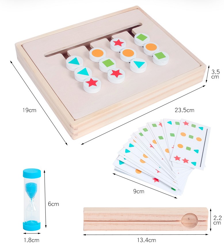 Đồ Chơi Toán Logic 4 Màu Có Đồng Hồ Cát (Màu Sắc, Hình Khối)