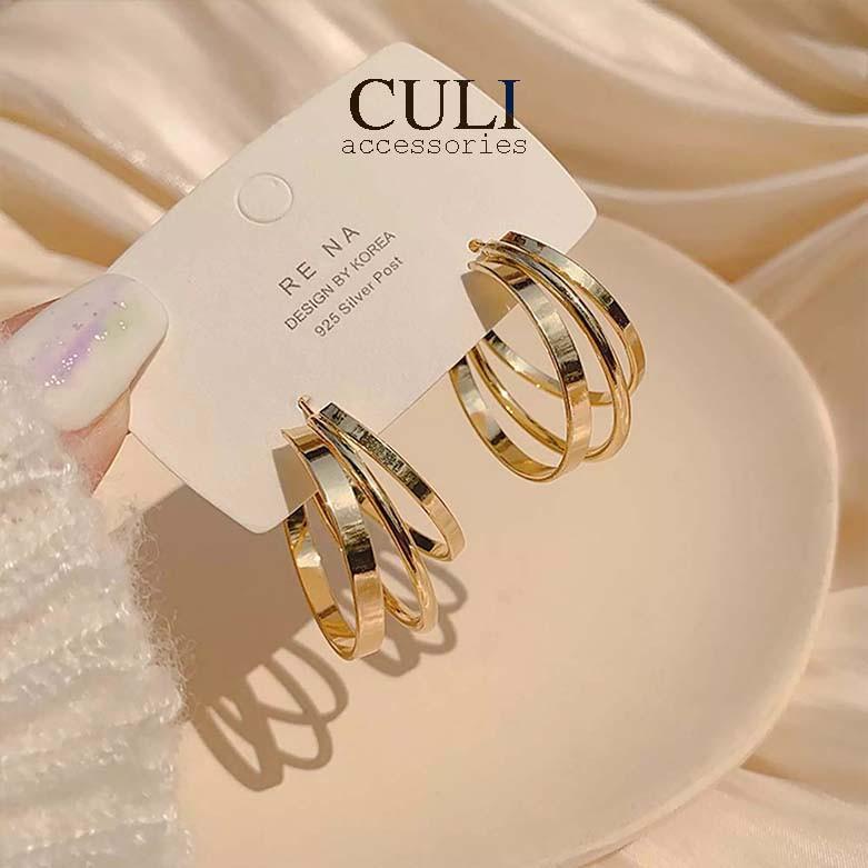 Khuyên tai bạc 925 Basic triple hoops HT651 - Culi accessories
