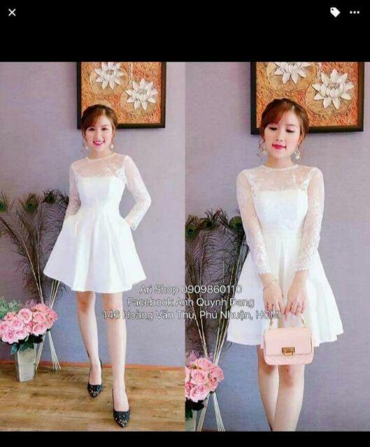 Đầm ren tùng xòe túi
