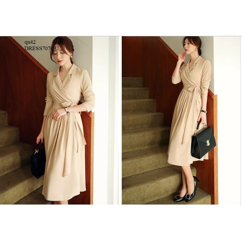 dress624 ĐẦM XÒE VEST CÔNG SỞ THẮT NƠ