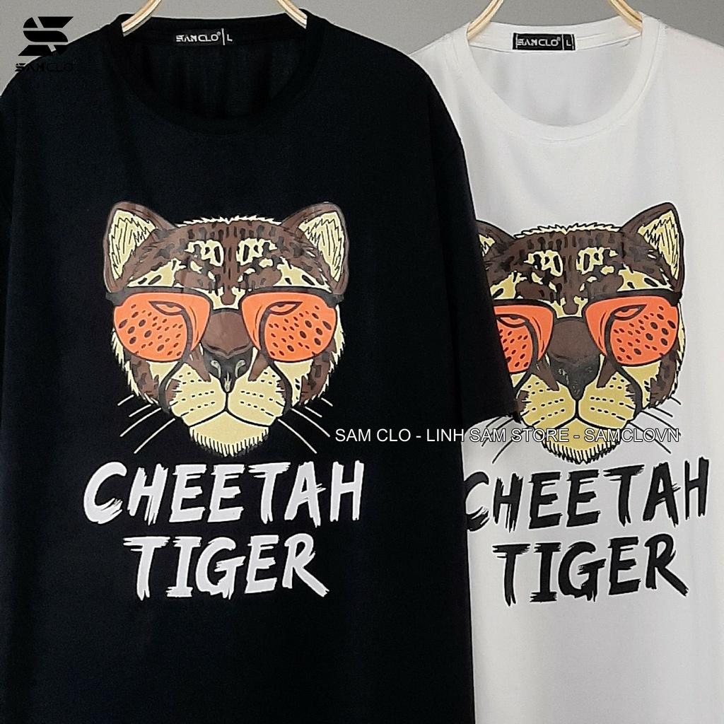 Áo thun tay lỡ nam nữ SAM CLO phông form rộng dáng Unisex, mặc lớp, nhóm, couple in hình ĐẦU CỌP chữ TIGER