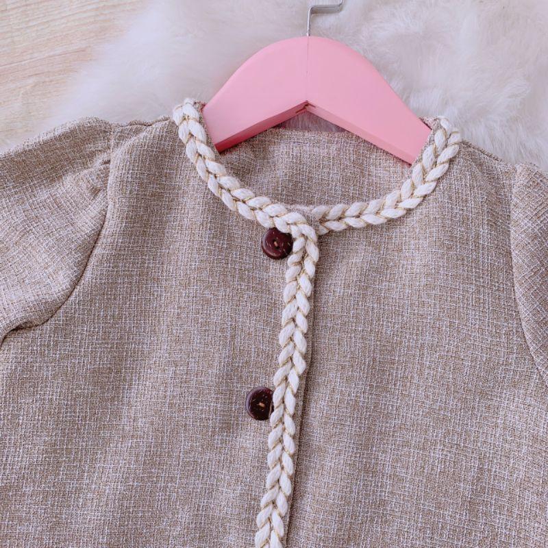 Set áo váy dạ cho bé gái