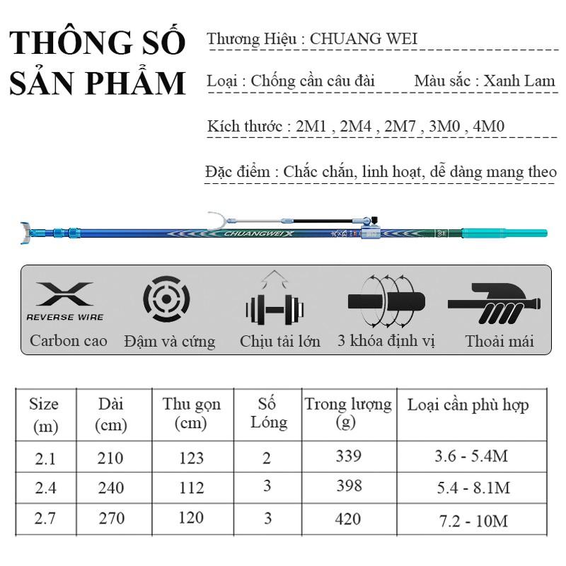 Chống Cần Săn Hàng CHUANG WEI , Gác Cần Câu Carbon cao cấp KK-31