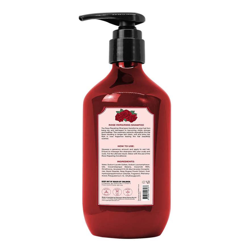 Organique - Dầu gội dưỡng tóc hoa hồng - Rose Repairing Shampoo 500ml