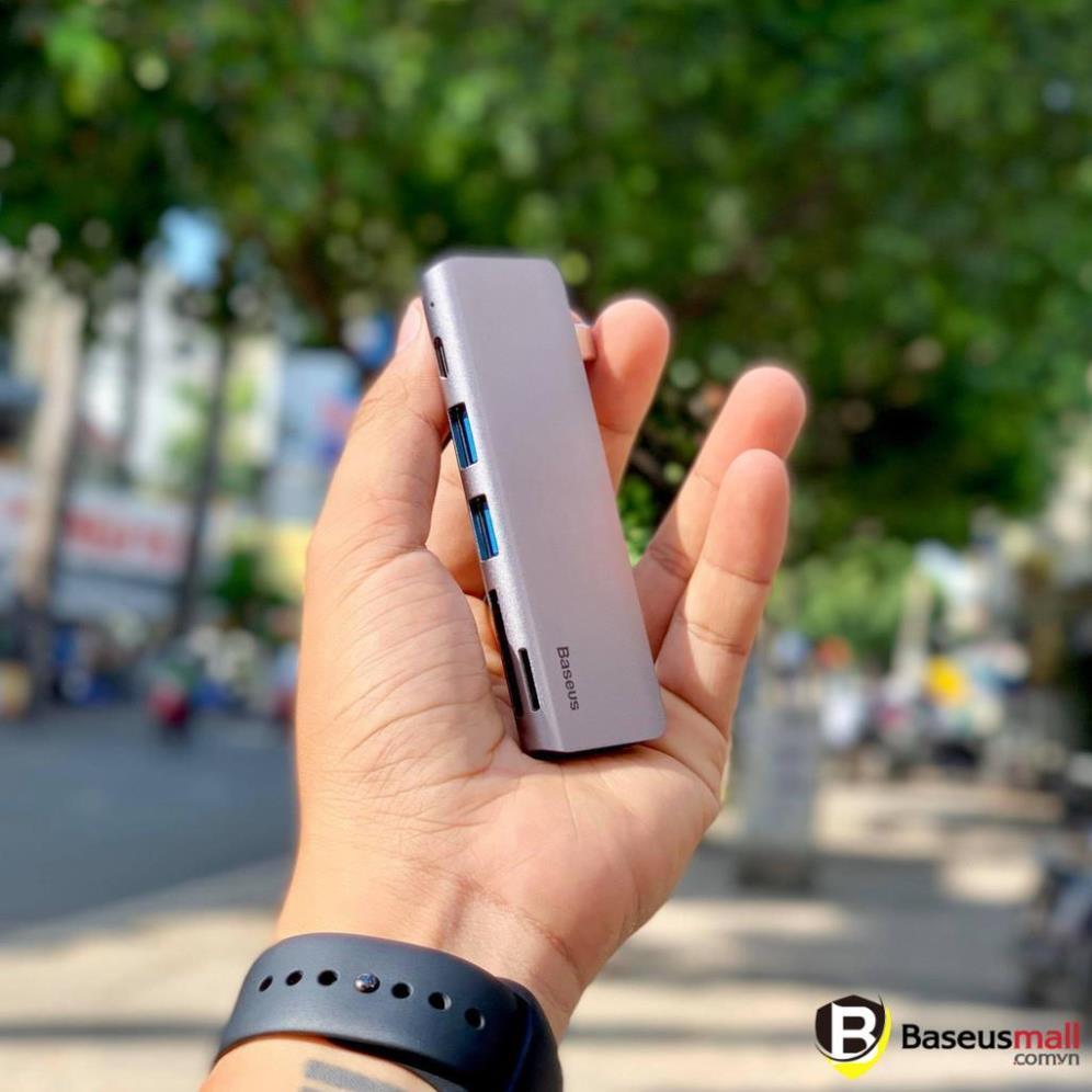 Baseus -BaseusMall VN Bộ Hub chuyển đổi 5 trong 1 Baseus Harmonica Type C to USB 3.0, TF/SD, Type C PD Adapter