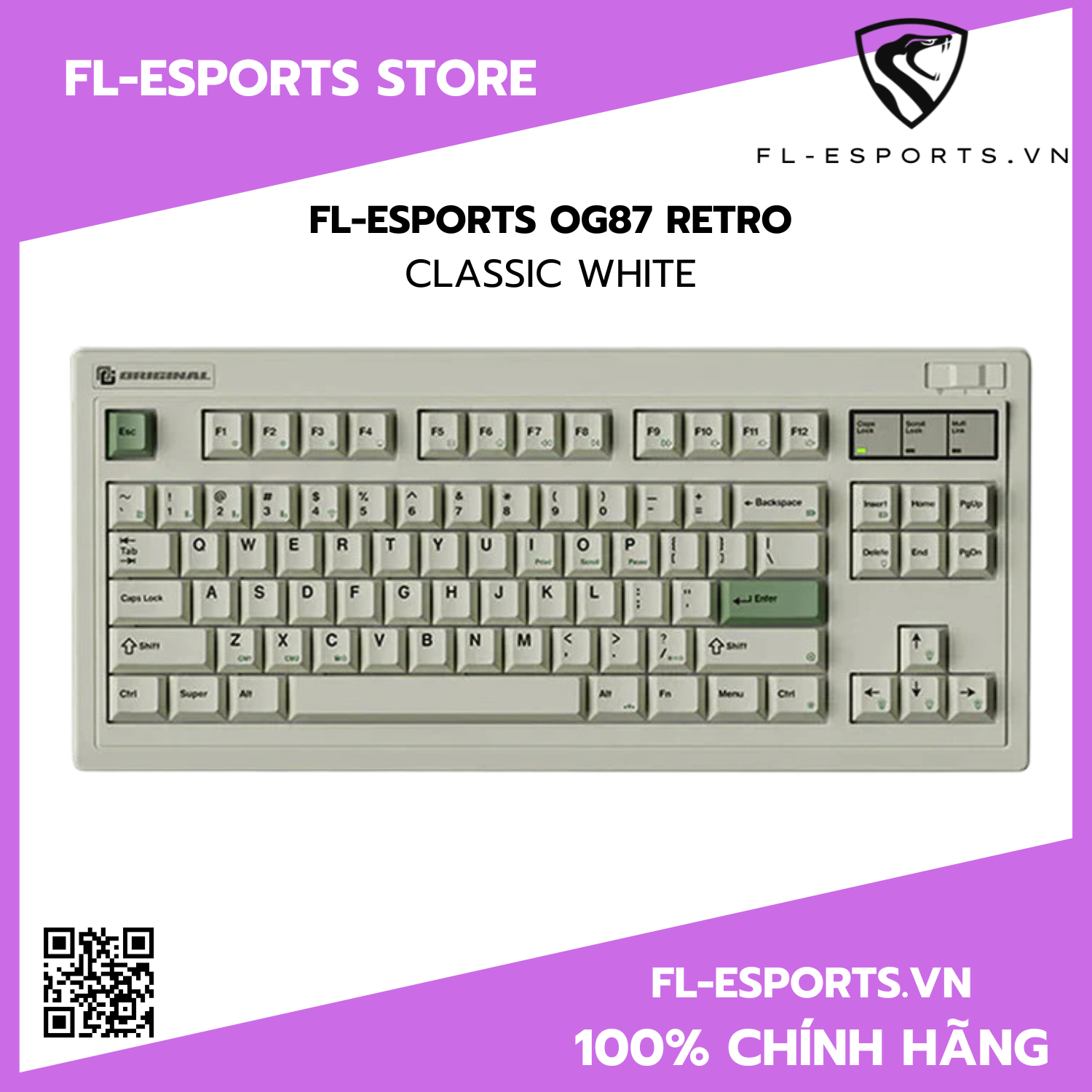 Bàn phím FL-Esports OG87 Retro | 3 Mode | Hàng chính hãng