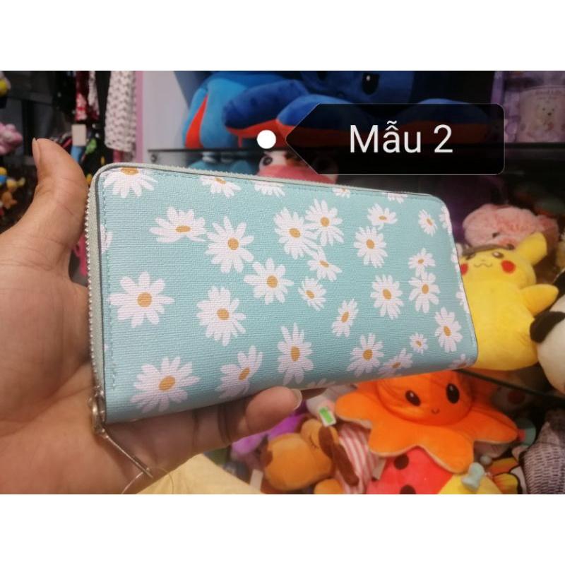 VÍ CẦM TAY NỮ HOA CÚC DÁNG DÀI PHONG CÁCH HÀN QUỐC