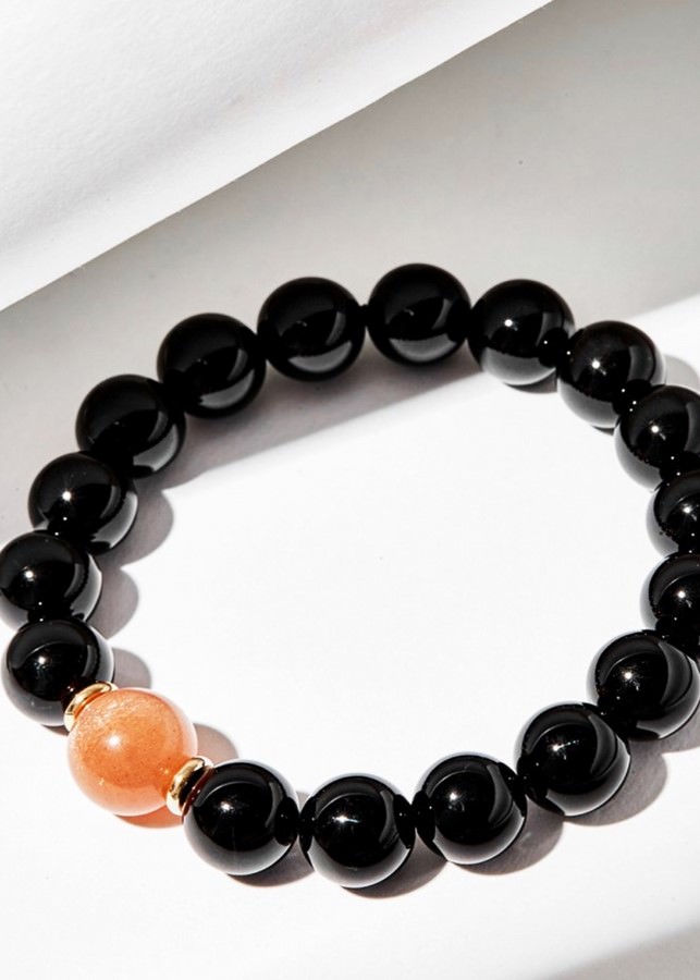 Vòng Tay Manly Opal Đen Sunstone - Thủy Hỏa