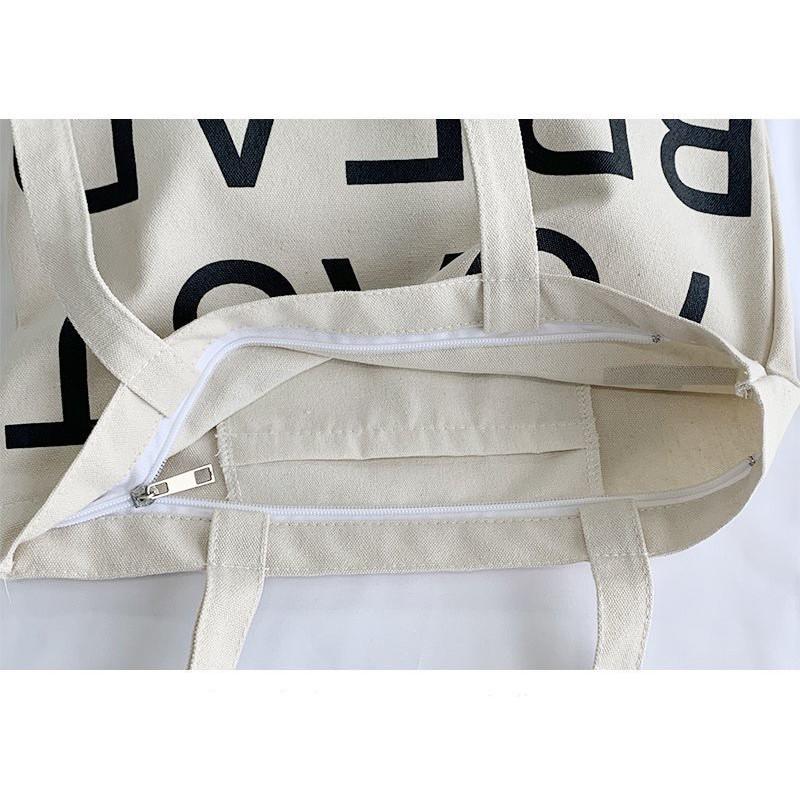 Túi tote vải đeo vai TOAST BREAD LARGE phong cách Hàn Quốc canvas bag giá rẻ đẹp đi học